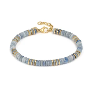 Instinctstyle Infinity bracelet, yellow PVD, coloured stones