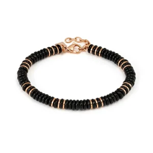 Instinctstyle Infinity bracelet, pink PVD, coloured stones