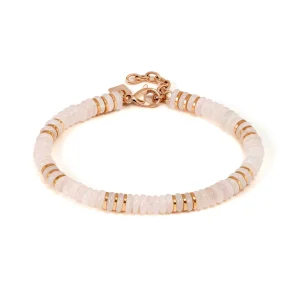 Instinctstyle Infinity bracelet, pink PVD, coloured stones