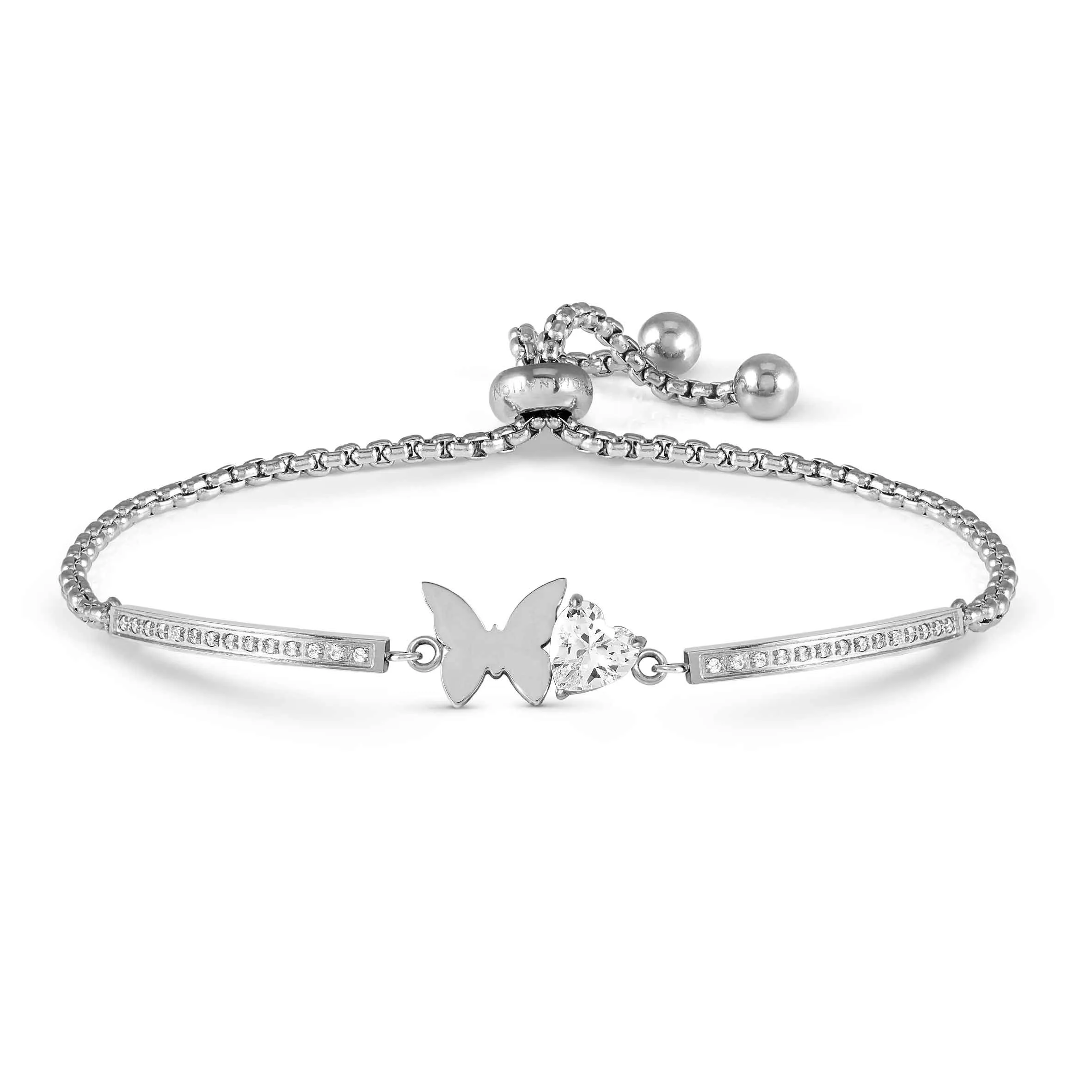 Milleluci bracelet with Butterfly and CZ Heart - Nomination Qatar Milleluci bracelet with Butterfly and CZ Heart