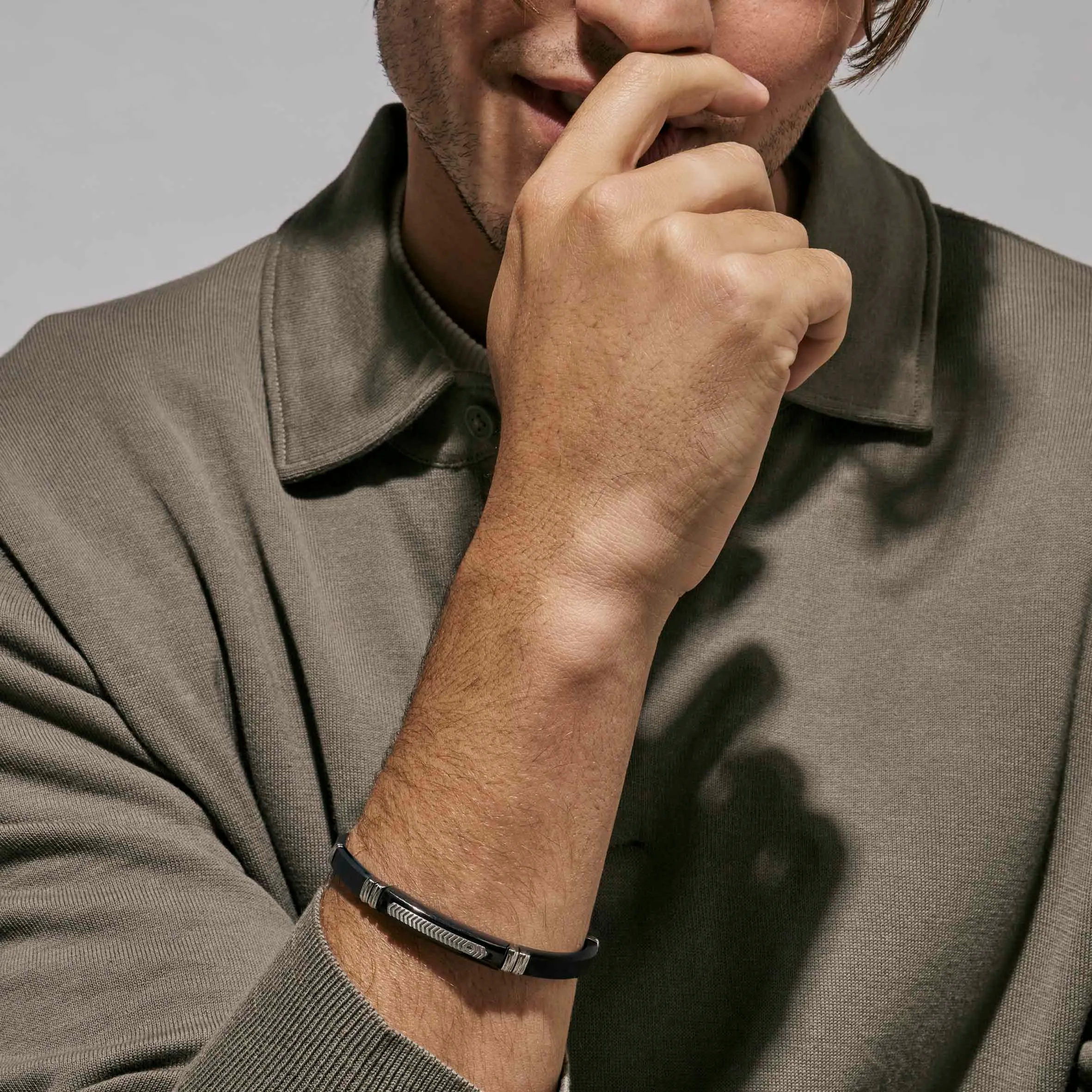 City Energy Ed. bracelet in rubber, white CZ - Nomination Qatar City Energy Ed. bracelet in rubber, white CZ - Image 2