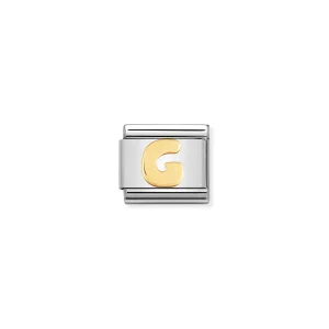 Charm, Composable Link, Letter G in bonded yellow gold