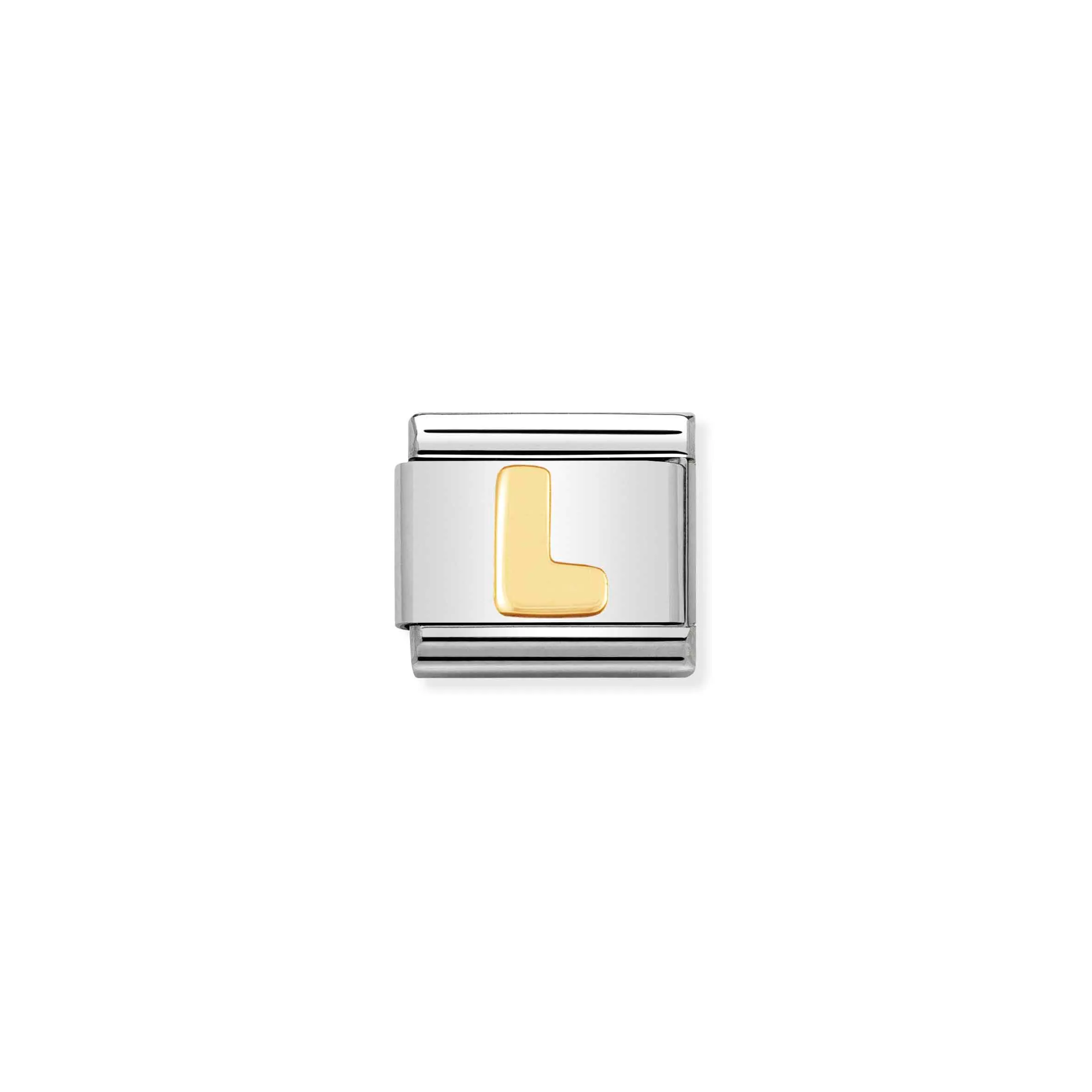 Charm, Composable Link, Letter L in bonded yellow gold - Nomination Qatar Charm, Composable Link, Letter L in bonded yellow gold