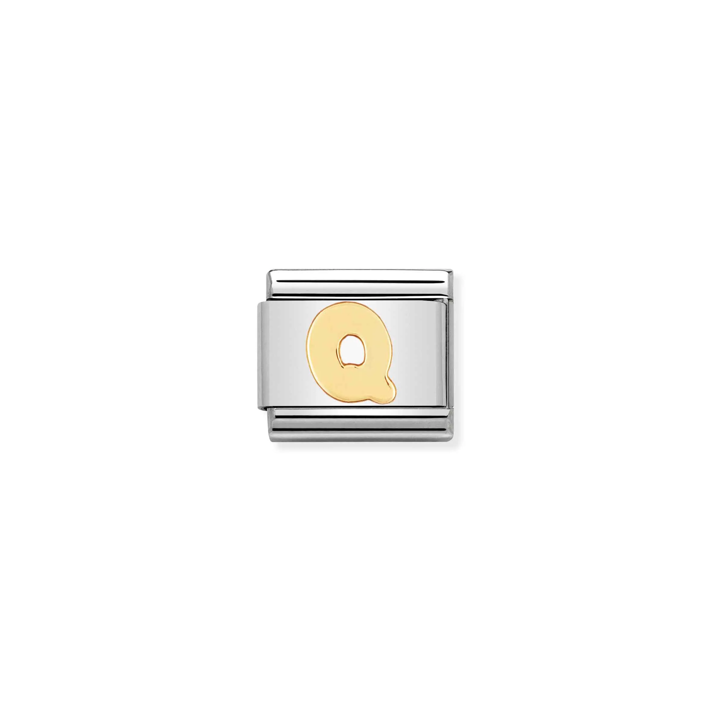 Charm, Composable Link, Letter Q in bonded yellow gold - Nomination Qatar Charm, Composable Link, Letter Q in bonded yellow gold
