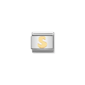 Charm, Composable Link, Letter S in bonded yellow gold
