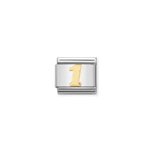 Charm, Composable Link, Number 1 in bonded yellow gold