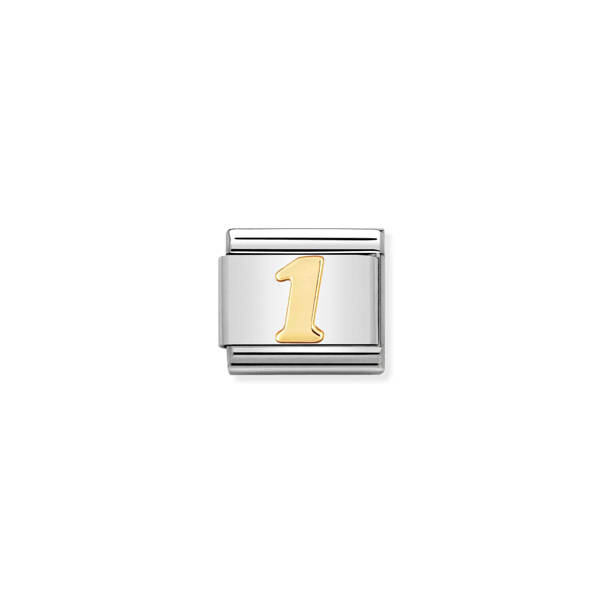 Charm, Composable Link, Number 1 in bonded yellow gold - Nomination Qatar Charm, Composable Link, Number 1 in bonded yellow gold