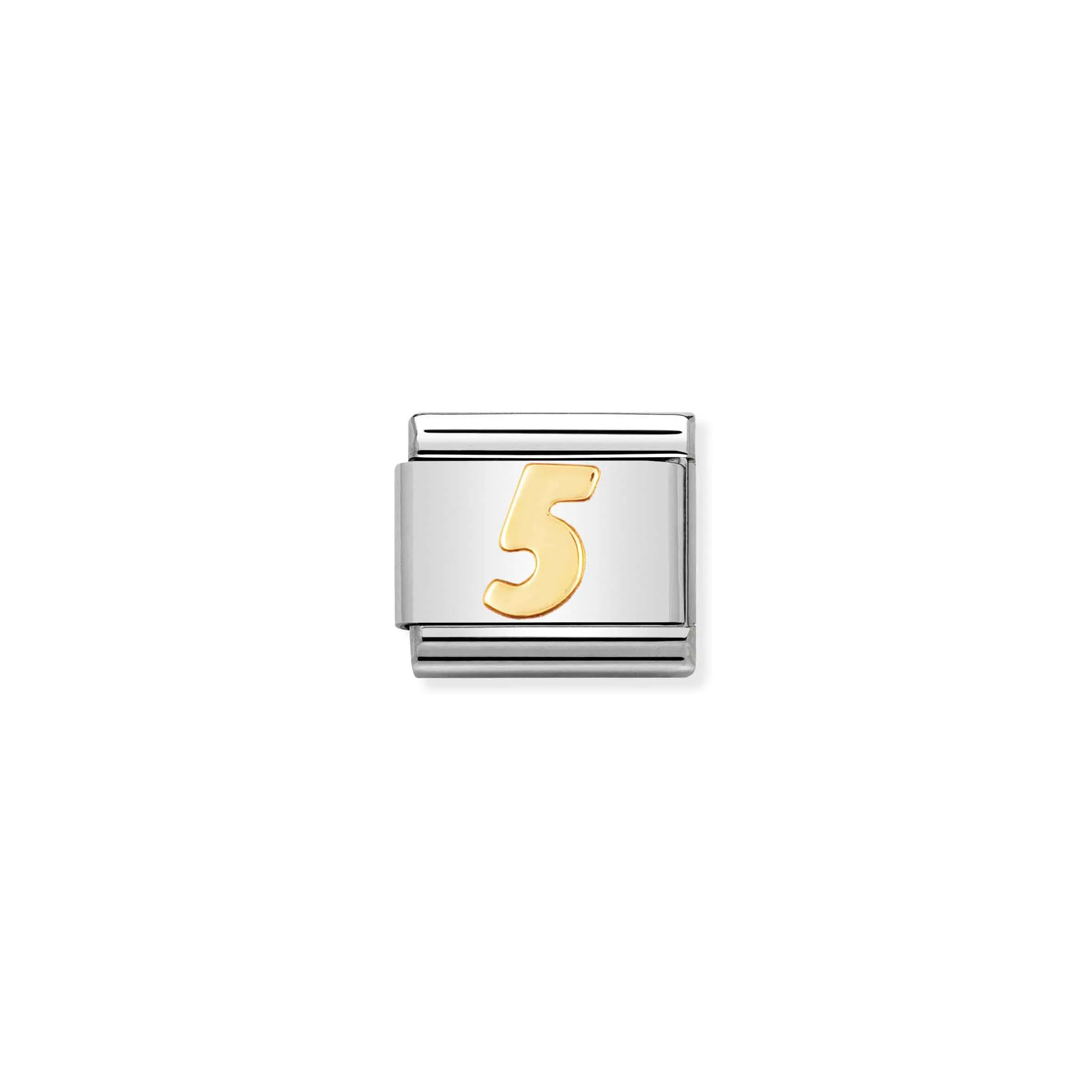 Charm, Composable Link, Number 5 in bonded yellow gold - Nomination Qatar Charm, Composable Link, Number 5 in bonded yellow gold
