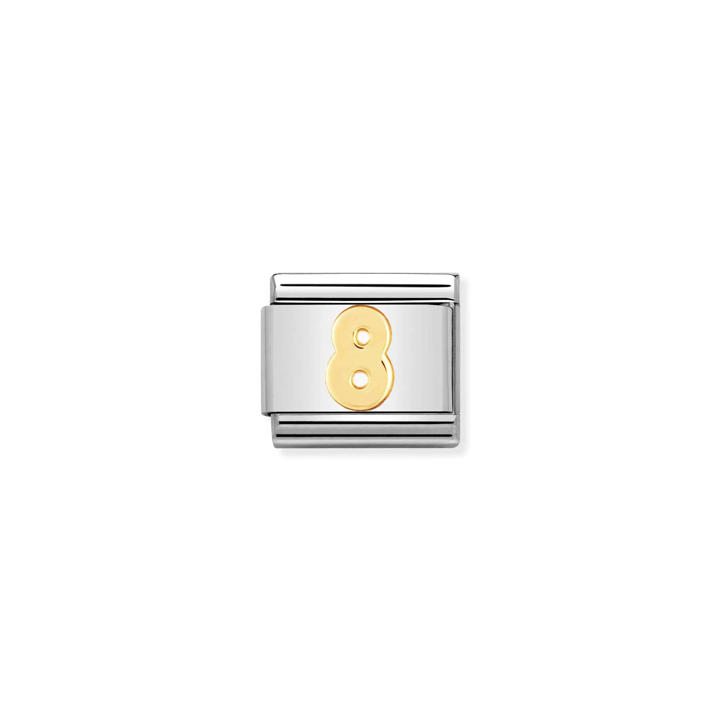 Charm, Composable Link, Number 8 in bonded yellow gold - Nomination Qatar Charm, Composable Link, Number 8 in bonded yellow gold