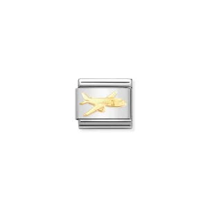 Charm, Composable Link, gold Airplane symbol