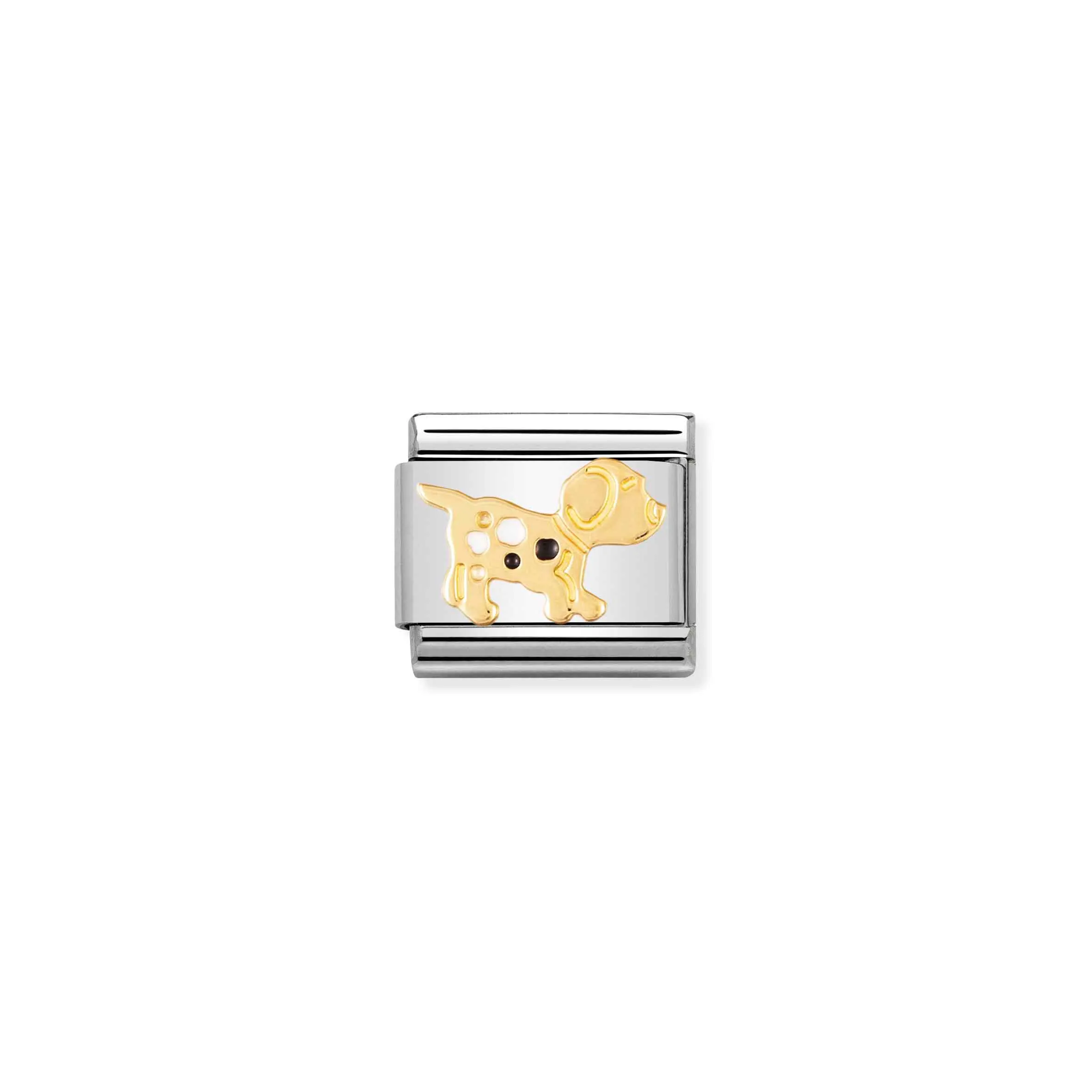 Charm, Composable Link, black and white Dog - Nomination Qatar Charm, Composable Link, black and white Dog