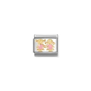 Charm, Composable Link, Sisters with enamel