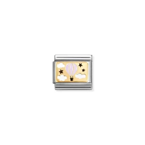 Charm, Composable Link, Pink Hot Air Balloon
