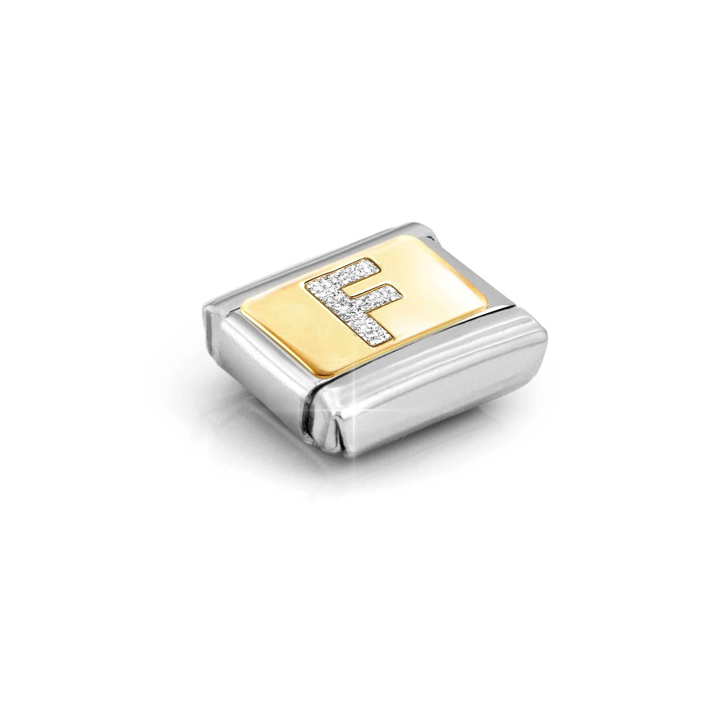 Charm, Composable Link, Letter F, Silver Glitter - Nomination Qatar Charm, Composable Link, Letter F, Silver Glitter - Image 5