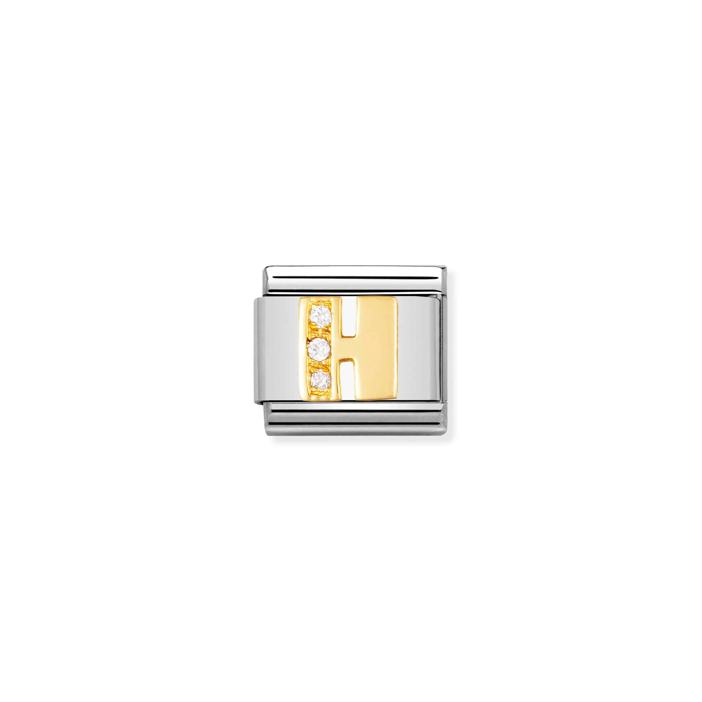 Charm, Composable Link, Letter H with Stones - Nomination Qatar Charm, Composable Link, Letter H with Stones