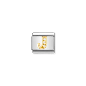 Charm, Composable Link, Letter J with Stones