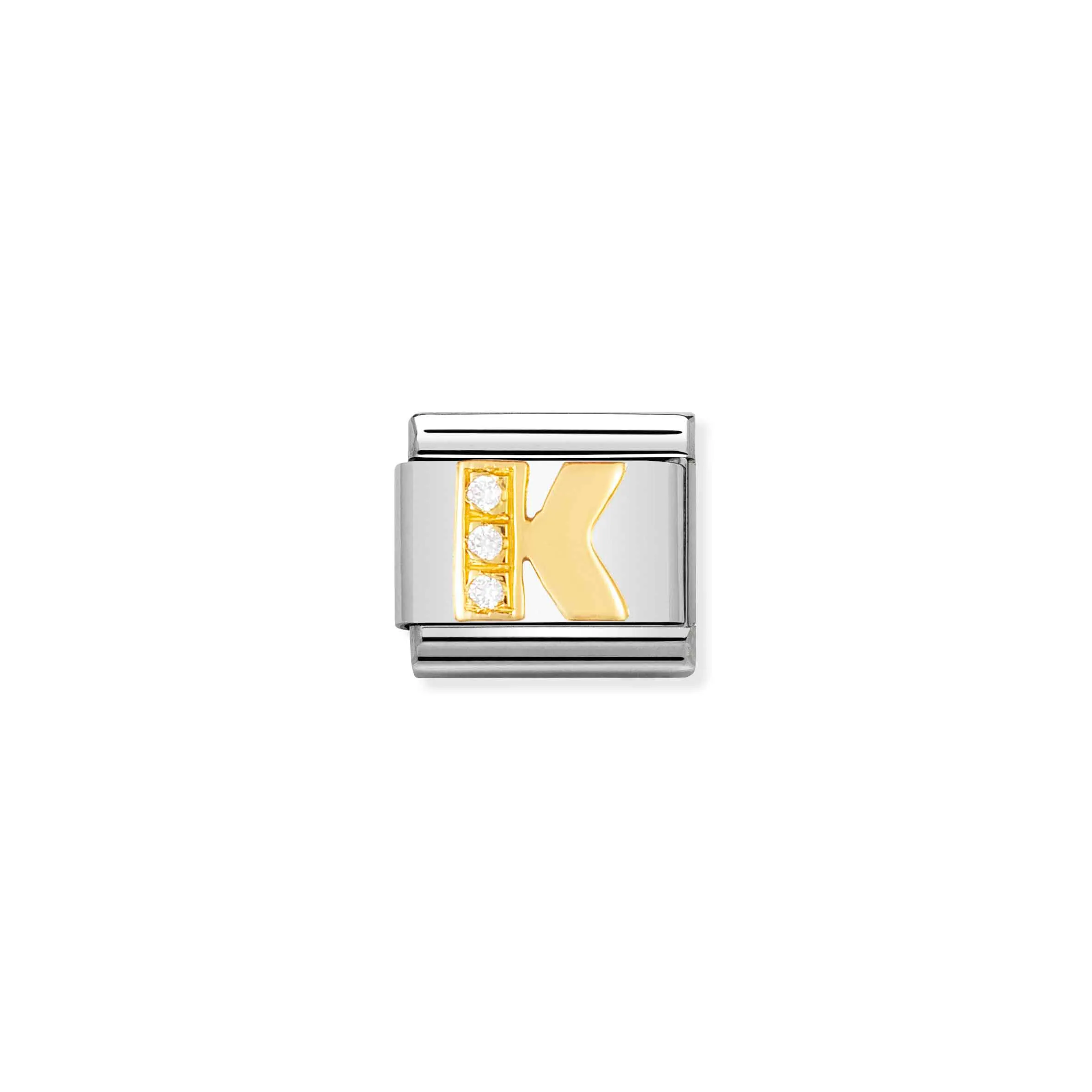 Charm, Composable Link, Letter K with Stones - Nomination Qatar Charm, Composable Link, Letter K with Stones