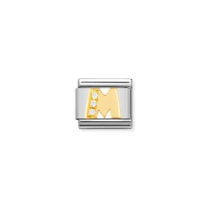 Charm, Composable Link, Letter M with Stones