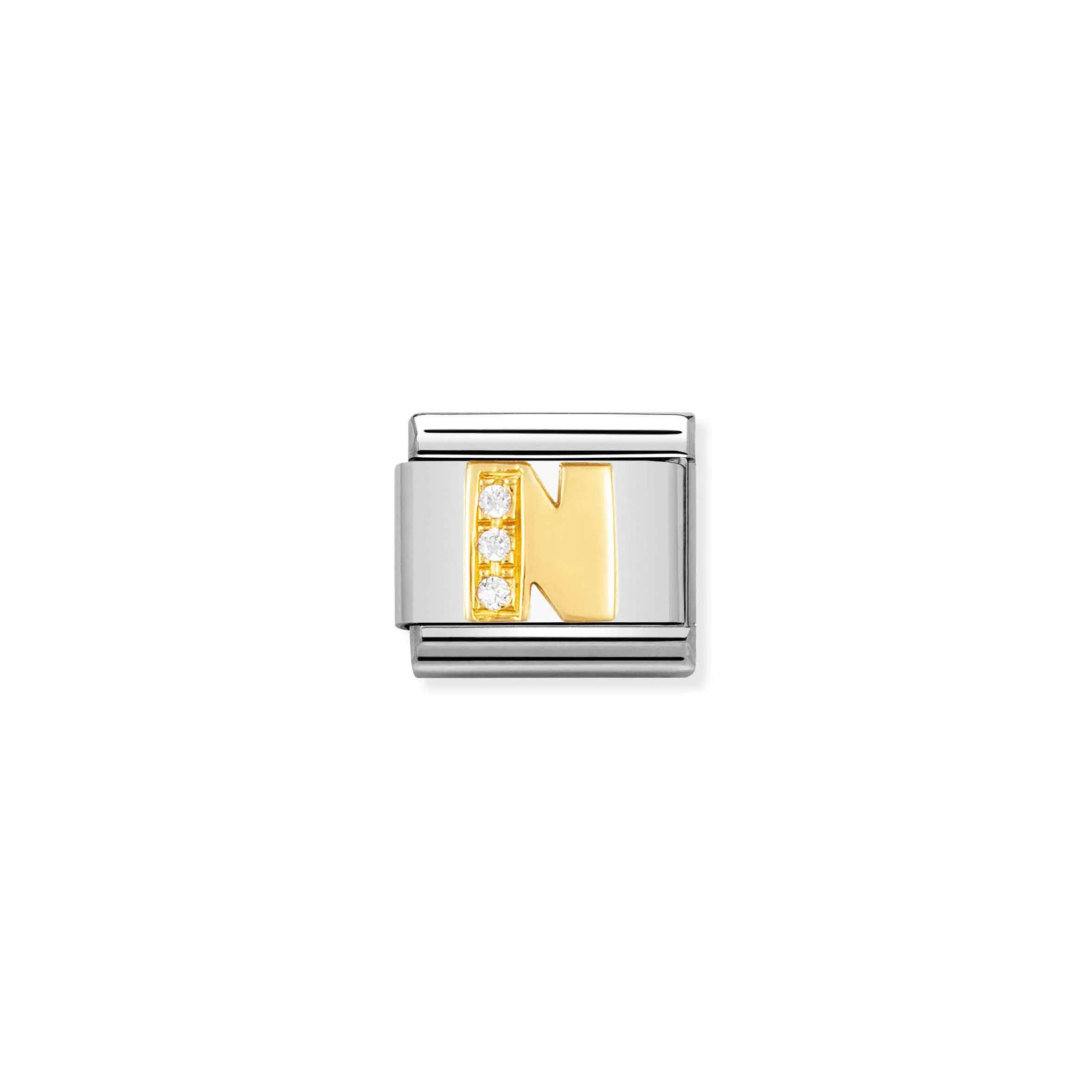Charm, Composable Link, Letter N with Stones - Nomination Qatar Charm, Composable Link, Letter N with Stones