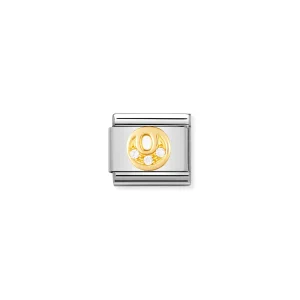 Charm, Composable Link, Letter O with Stones