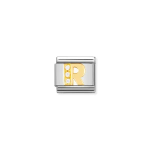 Charm, Composable Link, Letter R with Stones