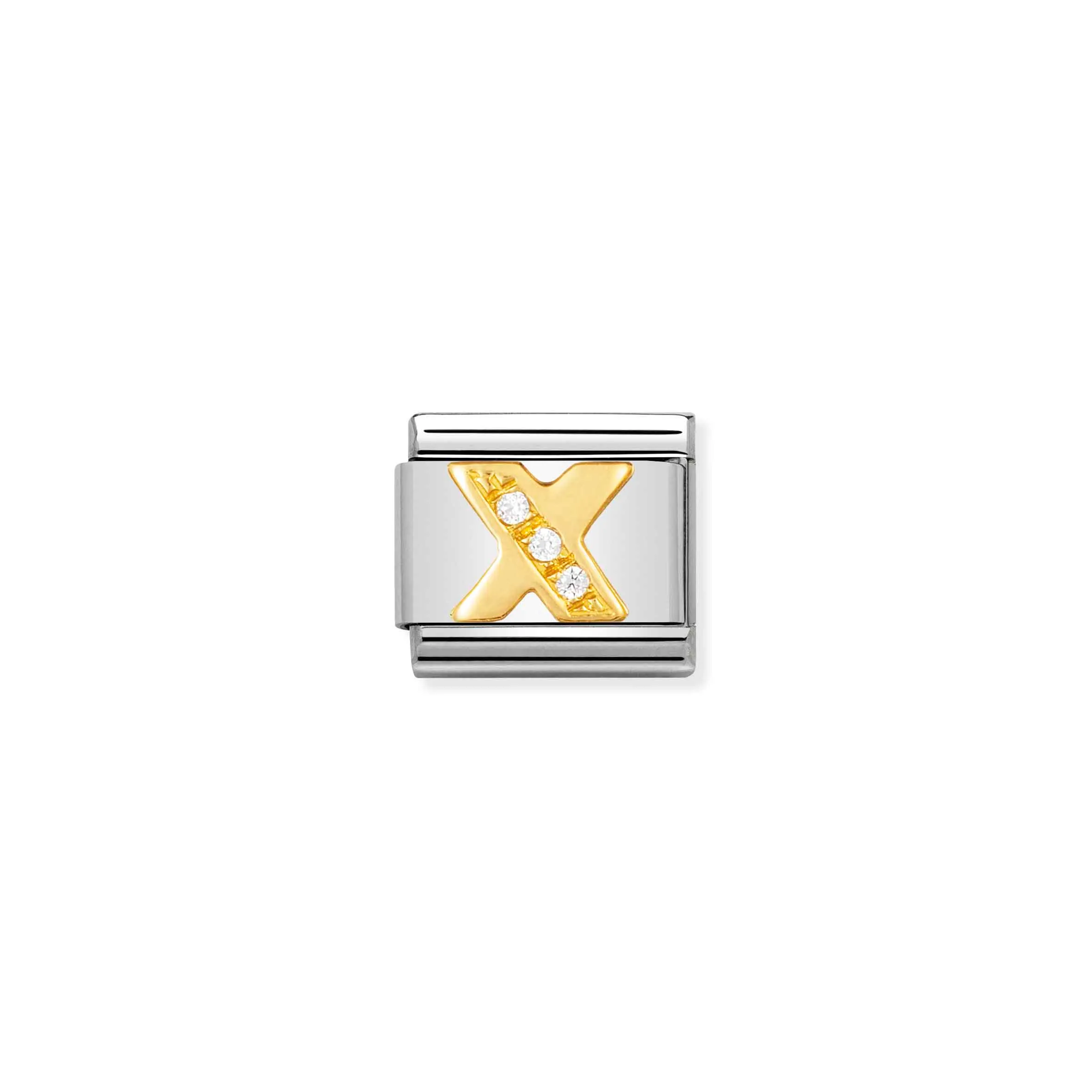 Charm, Composable Link, Letter X with Stones - Nomination Qatar Charm, Composable Link, Letter X with Stones
