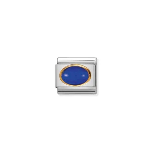 Charm, Composable Link, in Gold with Lapis Lazuli