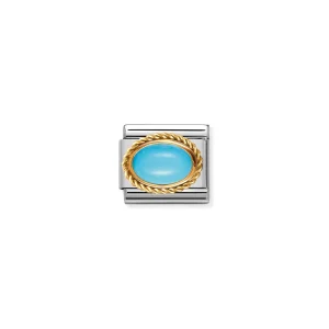 Charm, Composable Link, with oval Turquoise