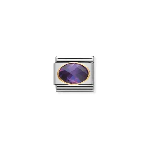 Charm, Composable Link, with violet and faceted Stones