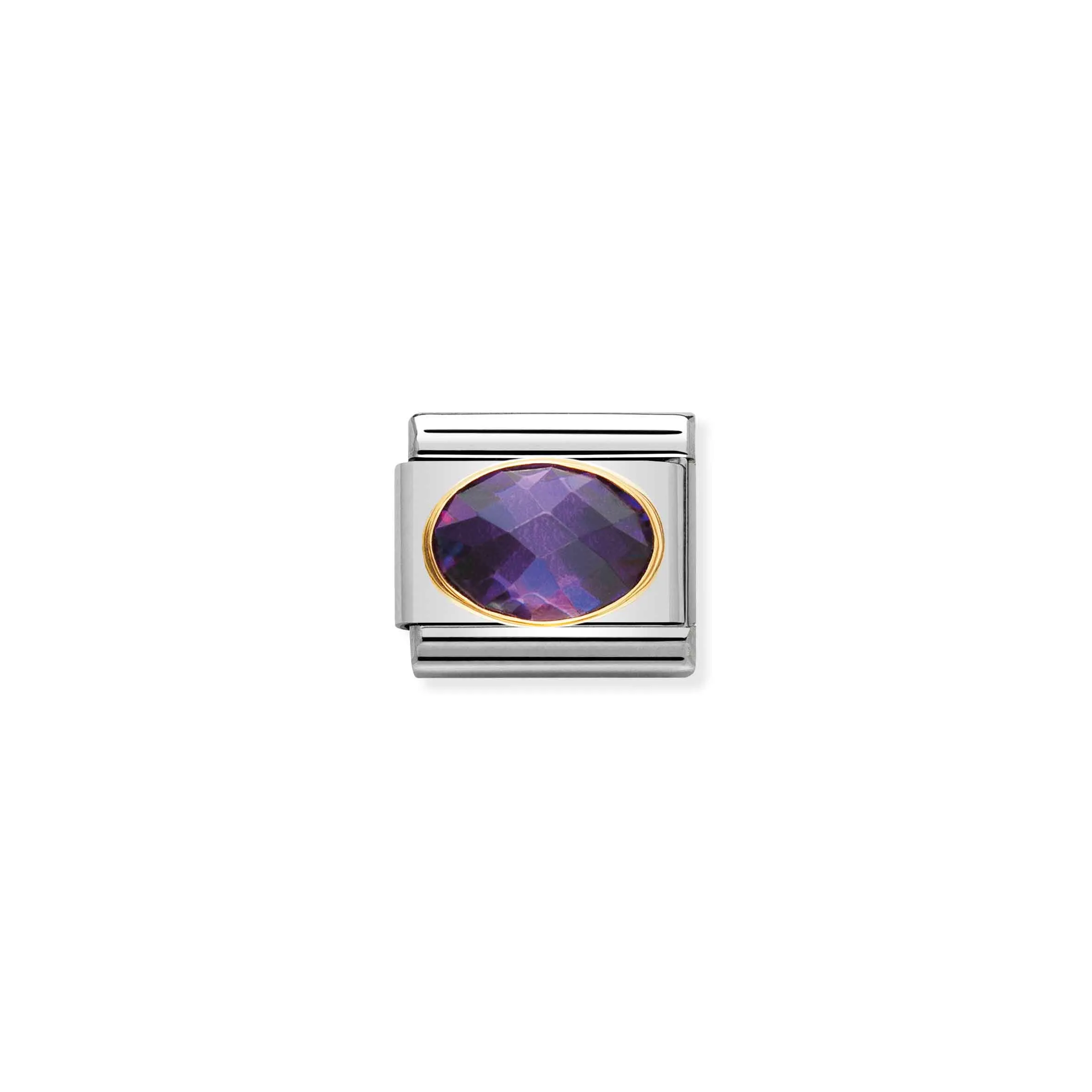 Charm, Composable Link, with violet and faceted Stones - Nomination Qatar Charm, Composable Link, with violet and faceted Stones