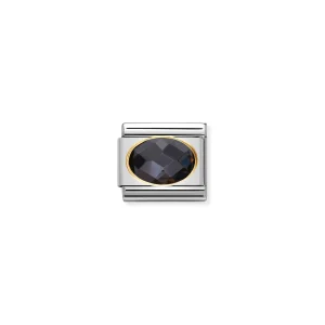 Charm, Composable Link, with black and faceted Zirconia