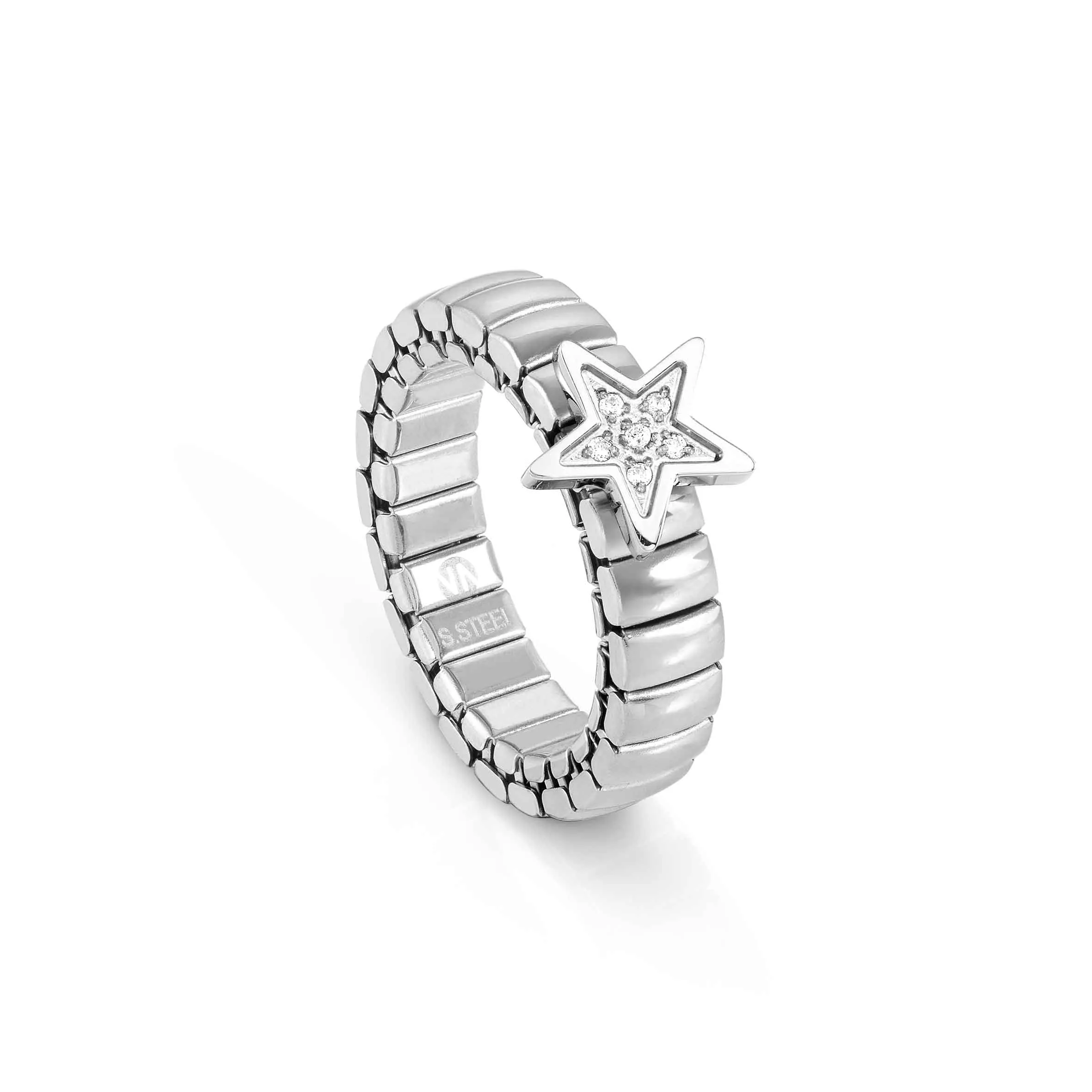 Extension ring in stainless steel with Star and stones - Nomination Qatar Extension ring in stainless steel with Star and stones