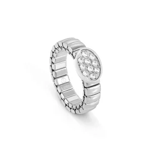 Extension ring in stainless steel with Oval and stones