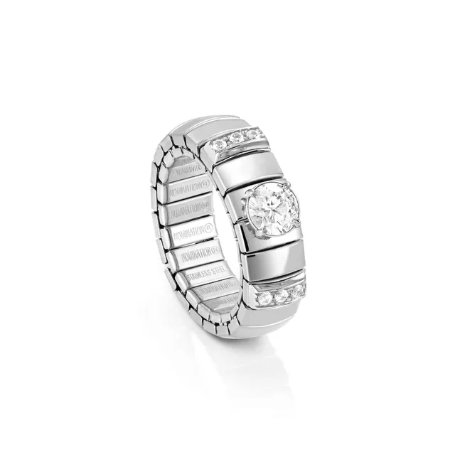 Extension ring with stone and Cubic Zirconia pavé - Nomination Qatar Extension ring with stone and Cubic Zirconia pavé