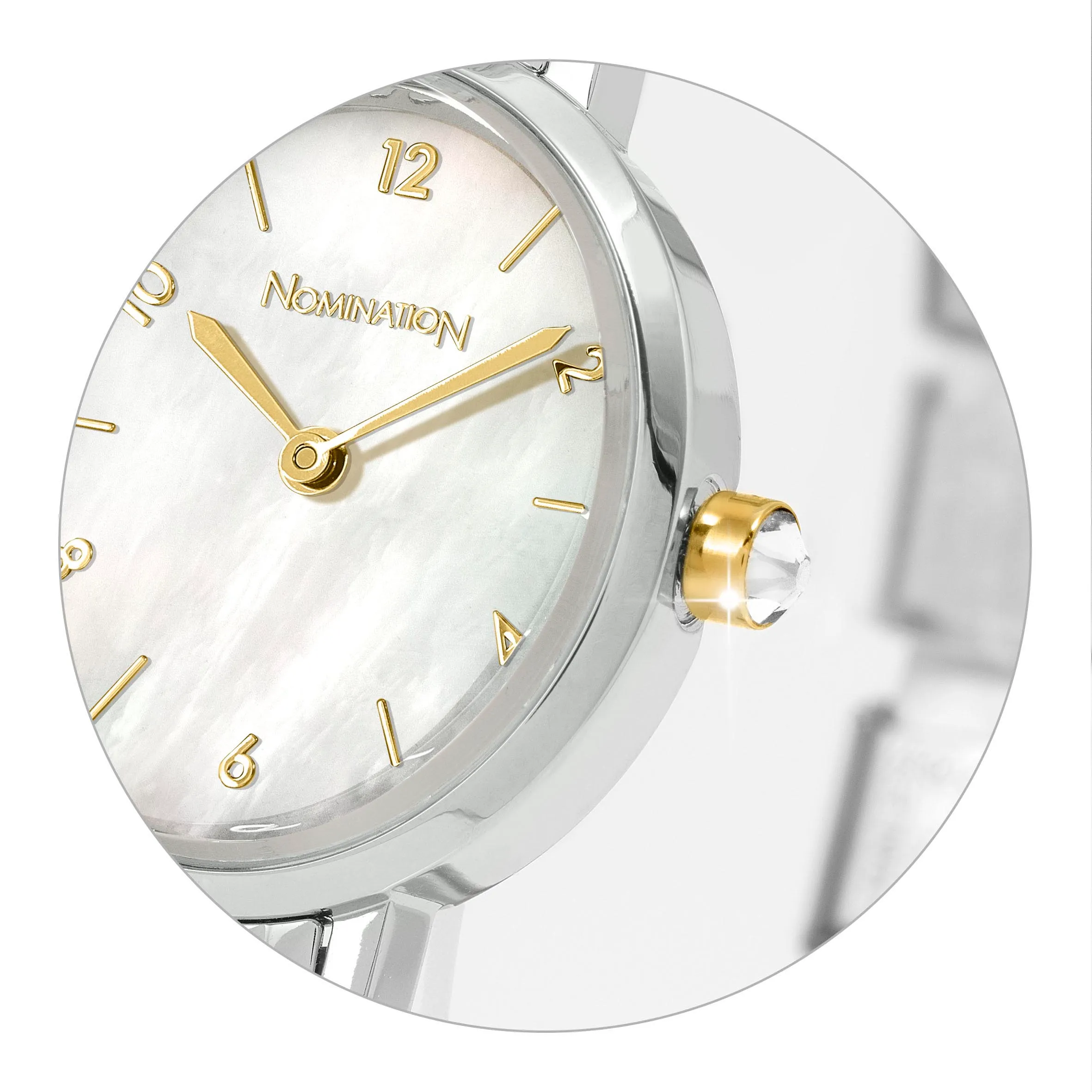Time oval watch, White Mother of Pearl - Nomination Qatar Time oval watch, White Mother of Pearl - Image 4