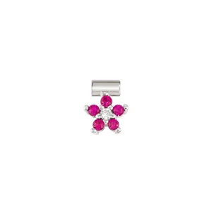 SeiMia pendant, Red Flower, CZ