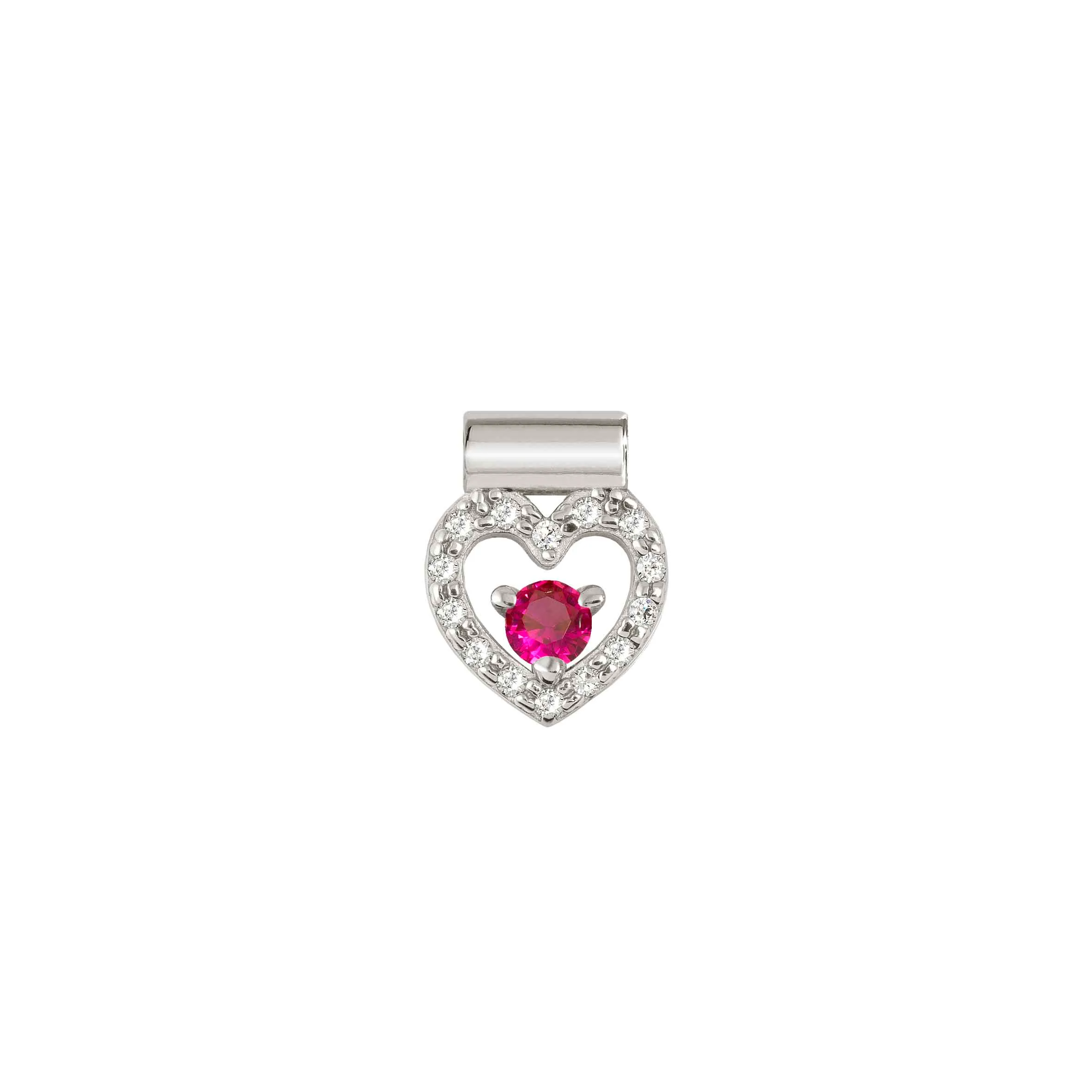 SeiMia Heart pendant, Red stone and CZ - Nomination Qatar SeiMia Heart pendant, Red stone and CZ