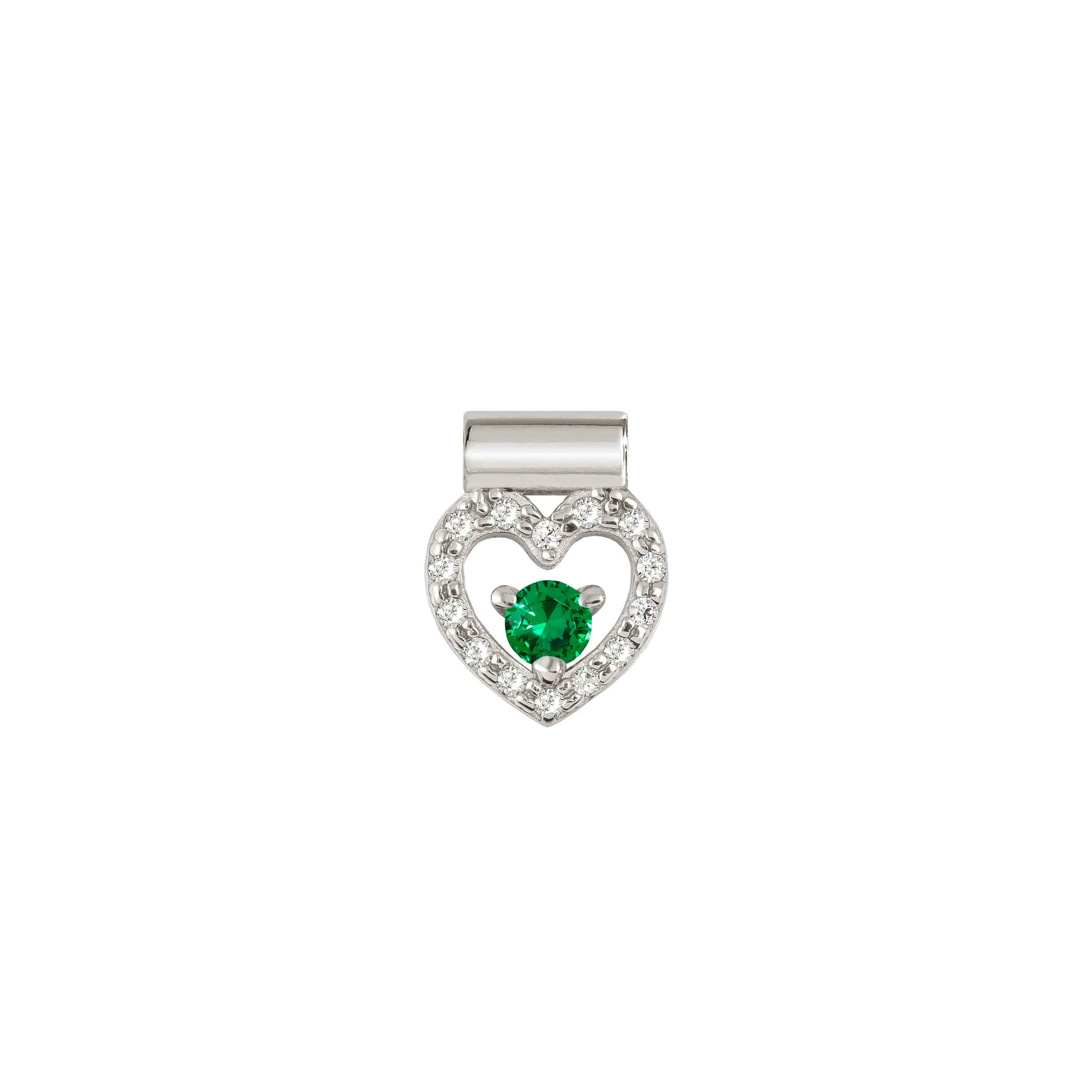 SeiMia Heart pendant, Green stone and CZ - Nomination Qatar SeiMia Heart pendant, Green stone and CZ