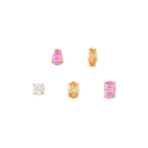 Set 5 earrings Colour Wave Aurora Ed, Pink-Champagne