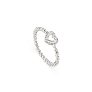 Lovecloud ring, Heart with Cubic Zirconia