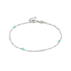 Sterling silver Anklet with Turquoise stones