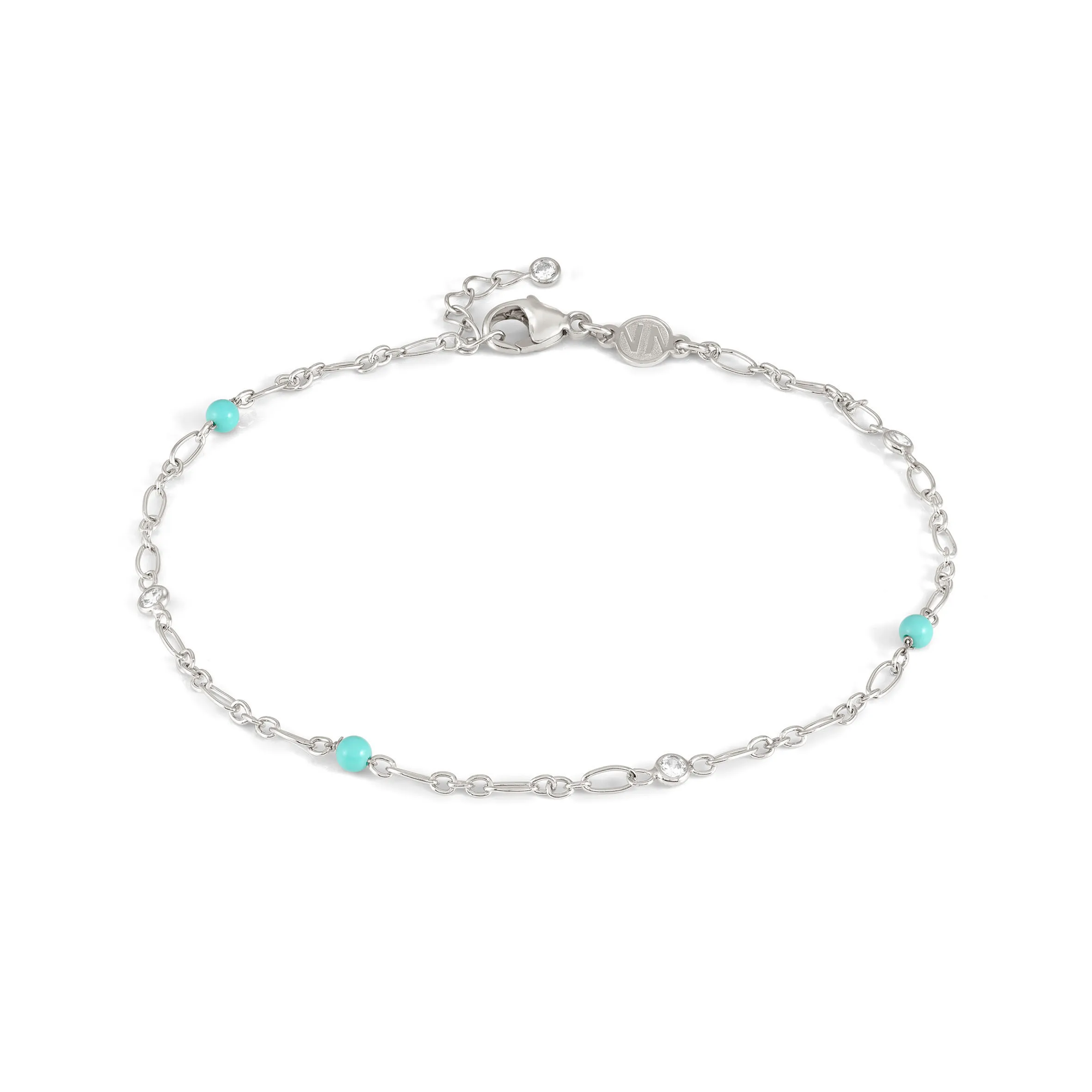 Sterling silver Anklet with Turquoise stones - Nomination Qatar Sterling silver Anklet with Turquoise stones