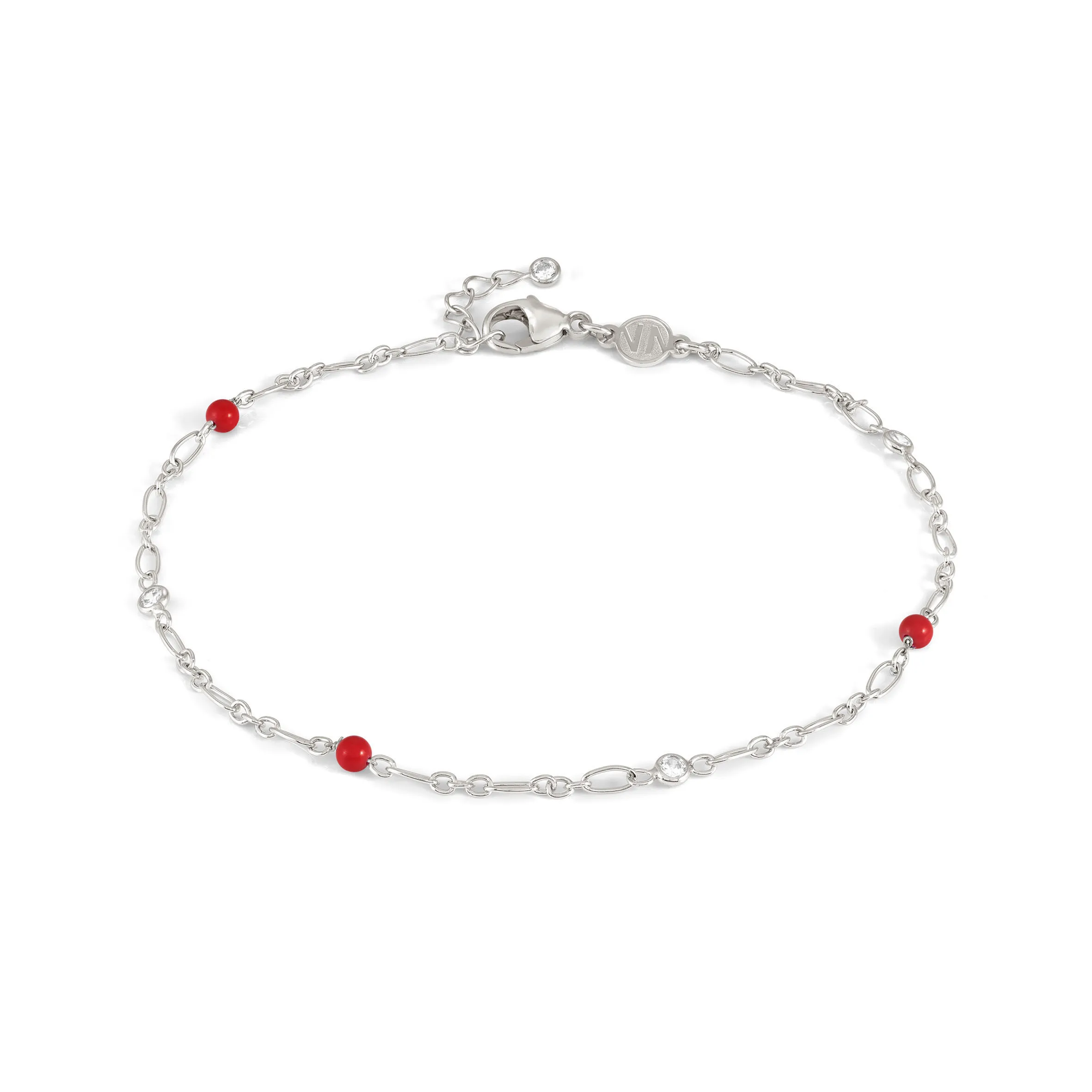 Sterling silver Anklet with Coral stones - Nomination Qatar Sterling silver Anklet with Coral stones