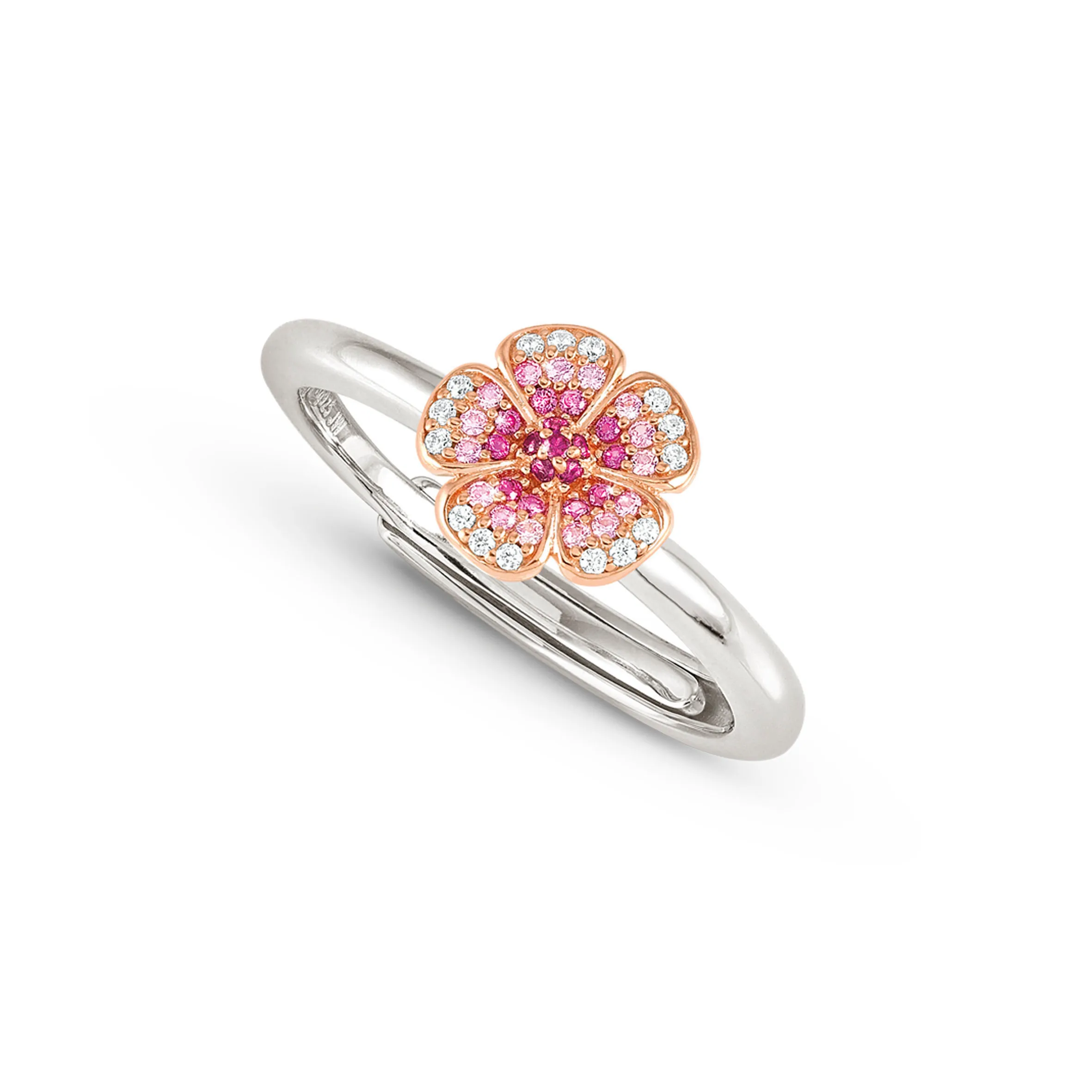 Crysalis ring, small Flower with Cubic Zirconia - Nomination Qatar Crysalis ring, small Flower with Cubic Zirconia