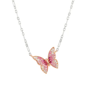 Crysalis necklace, Butterfly with Cubic Zirconia
