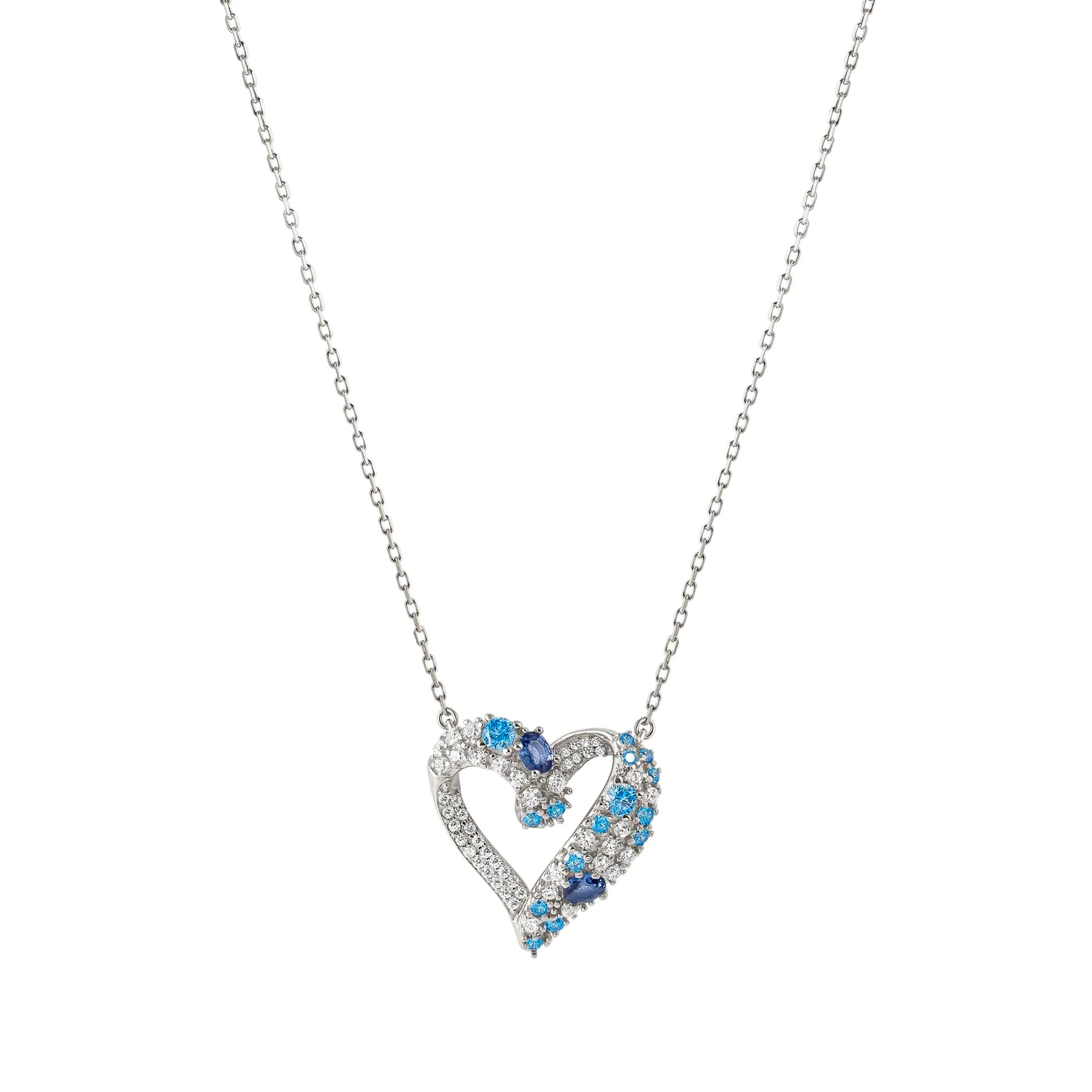 Mosaica necklace, Heart, White, Blue CZ - Nomination Qatar Mosaica necklace, Heart, White, Blue CZ