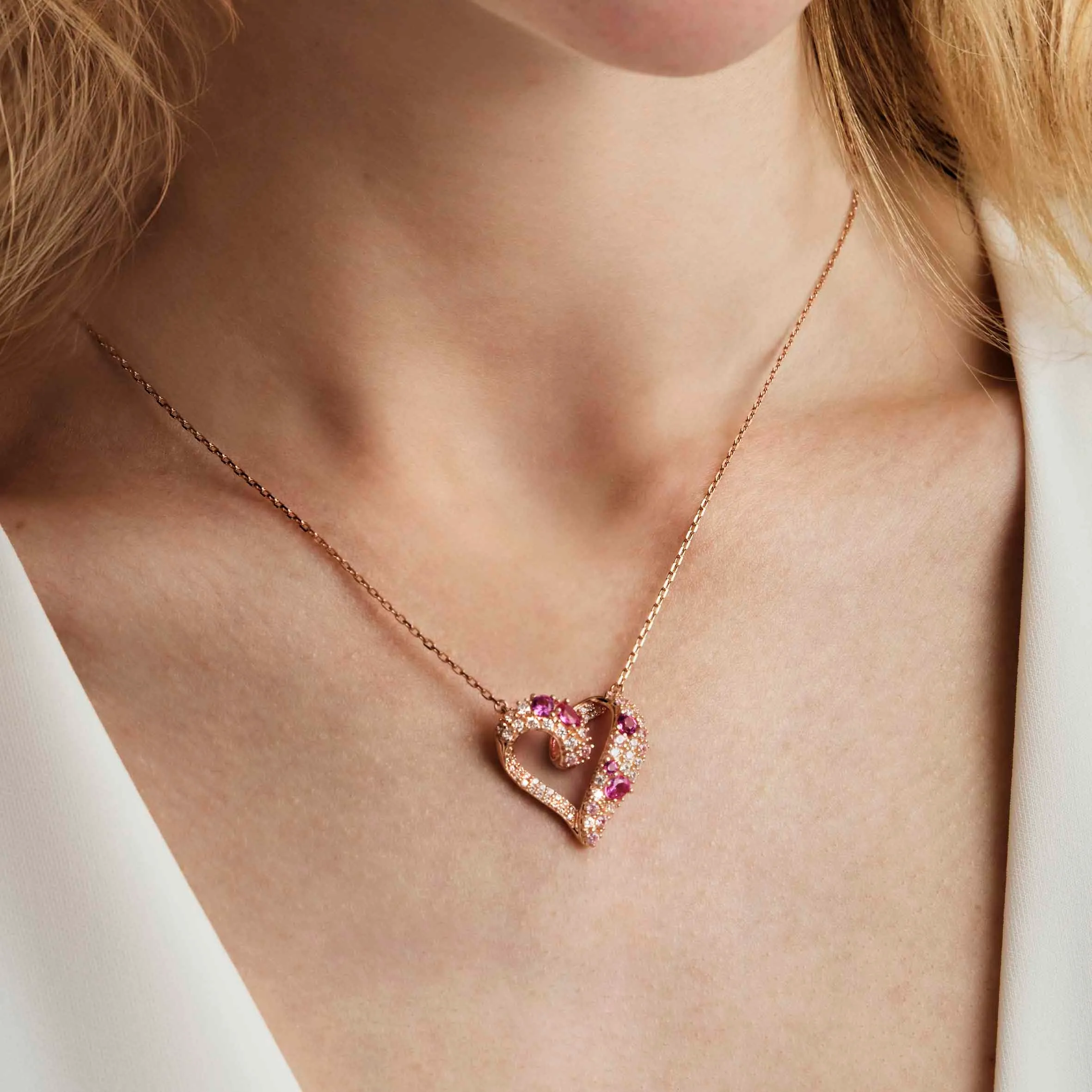 Mosaica necklace, Heart, White, Pink, CZ - Nomination Qatar Mosaica necklace, Heart, White, Pink, CZ - Image 2