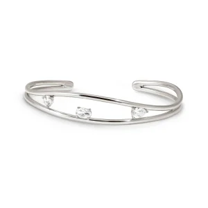 My Rebel Art cuff bracelet with white stones
