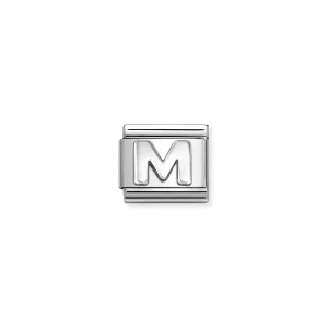 Charm, Composable Link, Letter M, silver