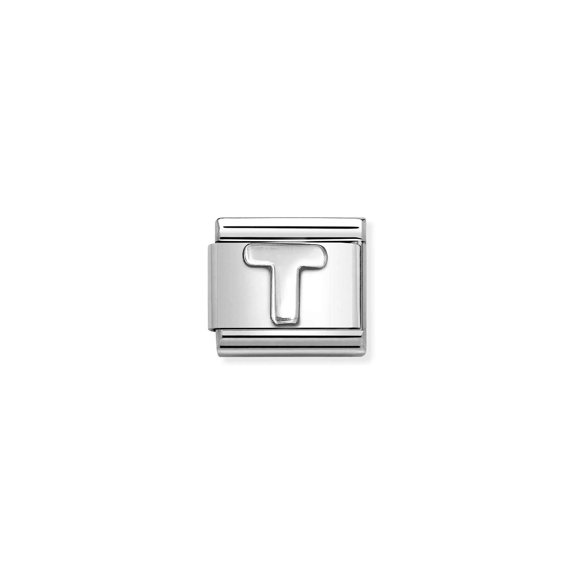 Charm, Composable Link, Letter T, silver - Nomination Qatar Charm, Composable Link, Letter T, silver